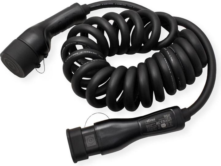 Image du produit Roline Câble de recharge pour voiture électrique Type2, triphasé (Type 1, 11 kW, 16 A, 7.50 m)