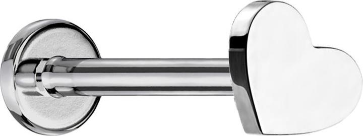 Produktbild Star Piercing Micro Labret Innengewinde silber Herz (ohne Messing, Titan G23)