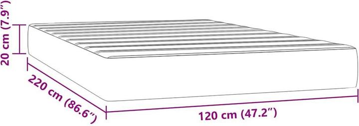 Actual product image vidaXL Taschenfederkernmatratze Dunkelgrün Samt (120 x 220 cm, Spring core)
