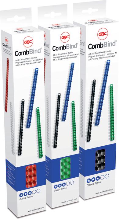 GBC CombBind - spine in plastica A4 25 pz. - anello Ø 8 mm, bianco