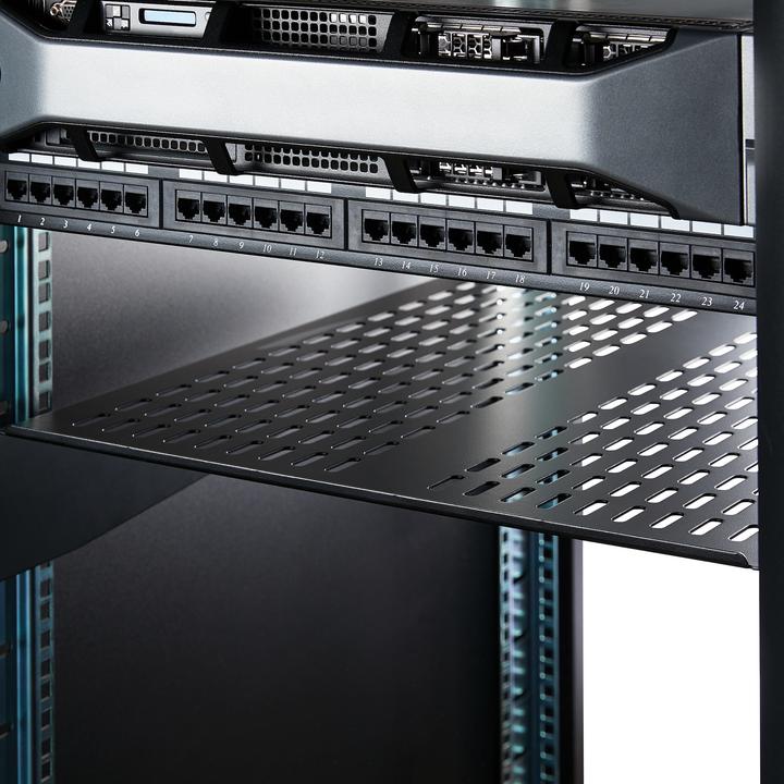 Productafbeelding StarTech 2 U Vast legbord voor serverrack/kast tot 22 kg - 55 cm diep - geventileerd