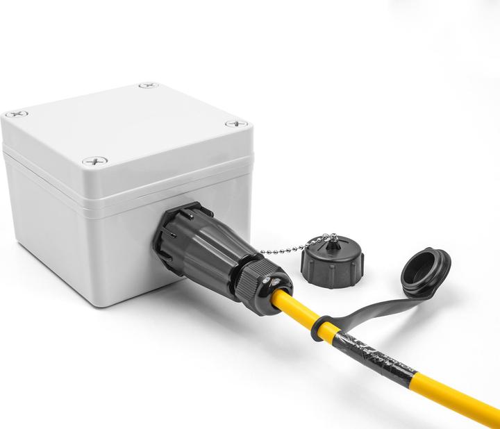 Produktbild Delock LWL Einbaubuchse LC Duplex zu LC Duplex mit Verschlusskappe Singlemode IP68 staub- und wasser (Netzwerk Kupplung)