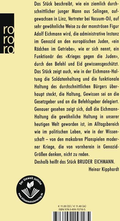 Produktbild Bruder Eichmann (Deutsch, Heinar Kipphardt, 1998)
