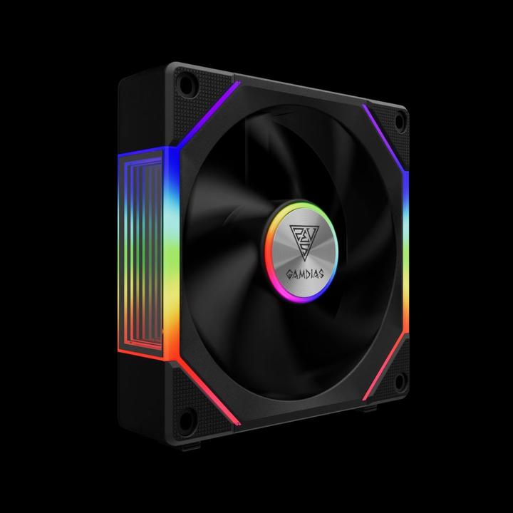 Produktbild Gamdias Lot de 3 Ventilateurs de boitier Aeolus P2U RGB - 12cm (Noir) (120 mm, 3x)