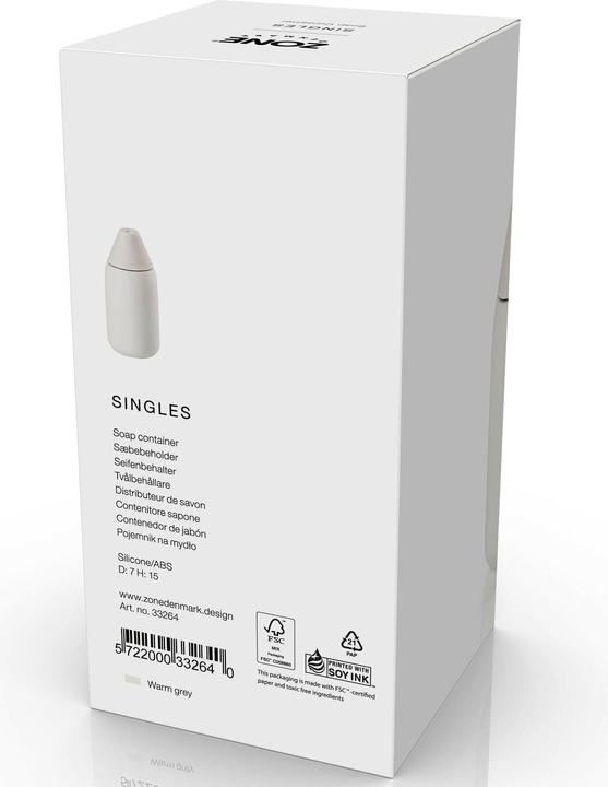 Immagine prodotto Zone Denmark Dispenser di sapone Singles 300 ml, Grigio caldo