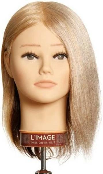 Immagine prodotto L'Image Limage Esercizio Testa Greta 20cm ind. Capelli umani chiari br/mtlbl/blu chiaro.