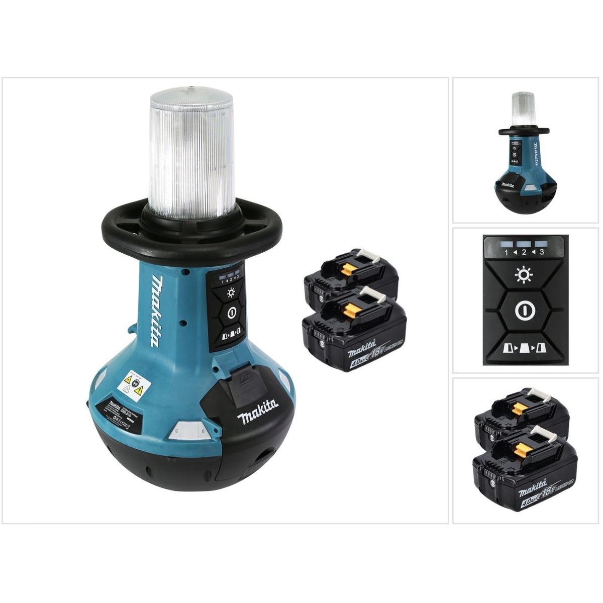 Makita, Illuminazione da lavoro, DML 810 M Battery LED area light 18 / 36 V ( 2 x 18 V ) 5500 lm IP54 + 2x batteria 4.0 Ah - senza (5500 lm)