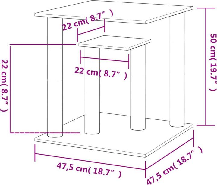 Produktbild vidaXL Kratzsäule (50 cm, Hellgrau)