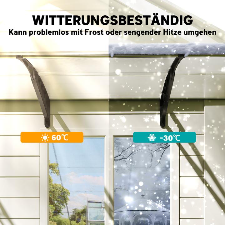 Image du produit Outsunny Vordach Polycarbonat, Aluminium Weiss