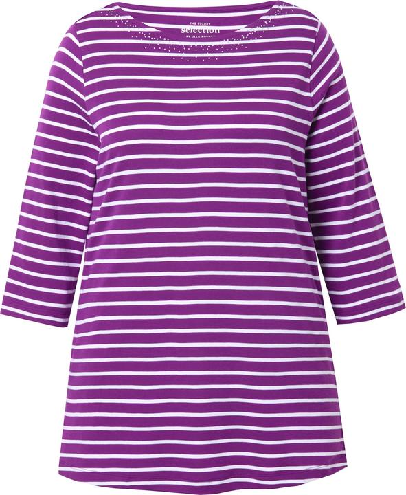 Produktbild Ulla Popken Ringelshirt, Pima Cotton, U-Boot-Ausschnitt, 3/4-Arm (42, 44)