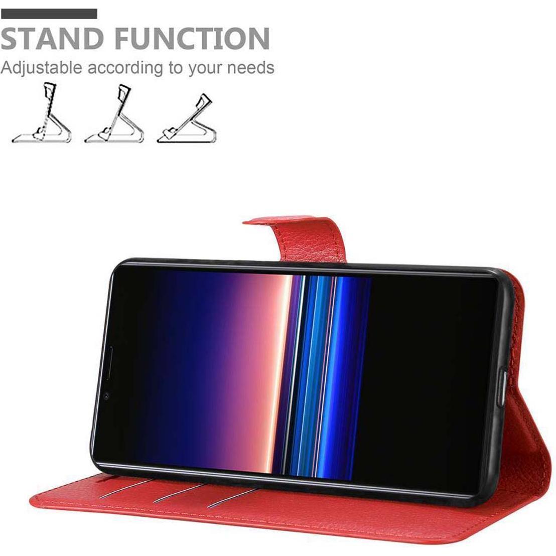 Thumbnail - Cadorabo Book mit Standfunktion Cover (Sony Xperia 1), Smartphone Hülle, Rot