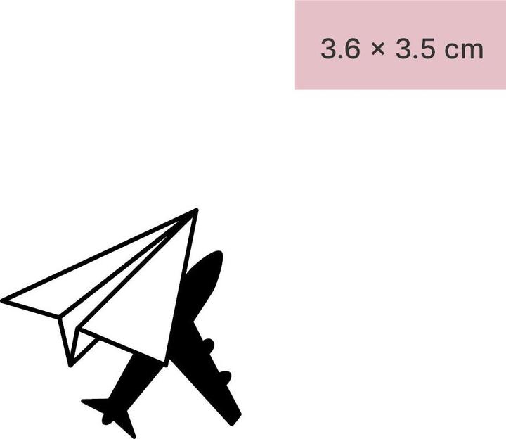 Immagine prodotto minink Tatuaggio temporaneo - aeroplano di carta con ombra di aeroplano