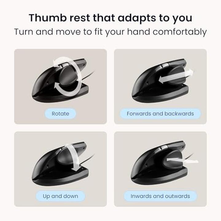 Actual product image Contour UniMouse wired left-handed black (Cable)