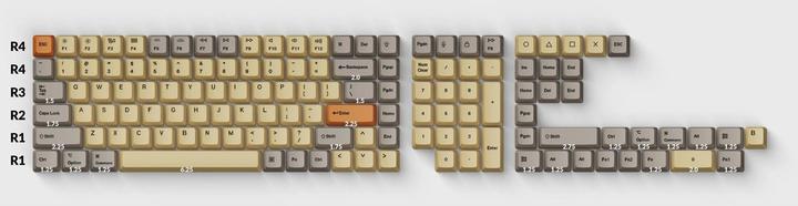 Keychron Key DouShot PBT Wheat Grey Full OEM US T5