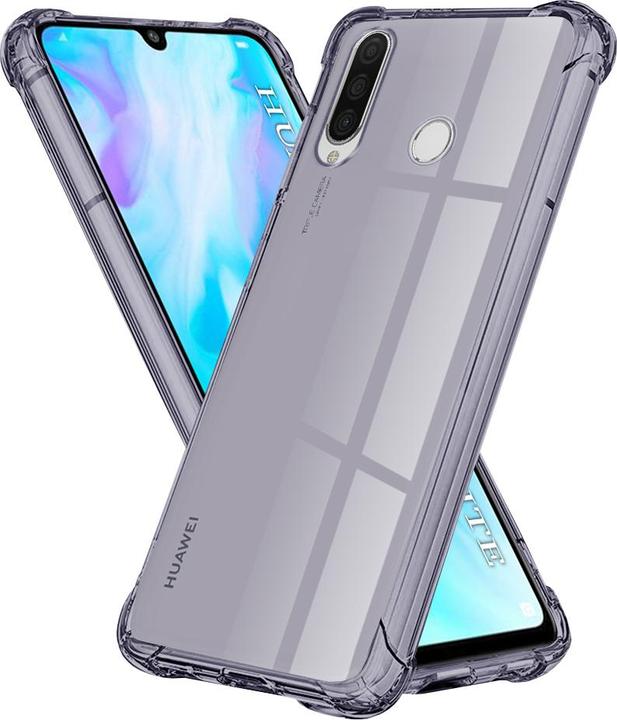 Productafbeelding Techsuit - Shockproof Clear Silicone - Huawei P30 Lite / P30 Lite New Edition - Smoke Black (Huawei P30 Lite, Huawei P30 Lite Nieuwe Editie)
