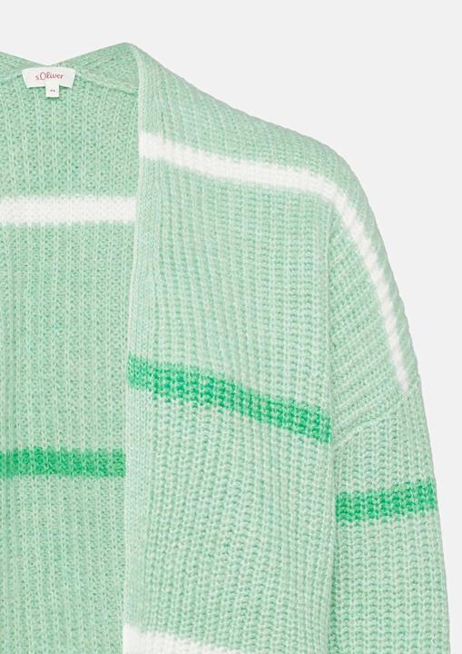 Produktbild S.Oliver Strickjacke Gestreifter Cardigan mit überschnittenen Schultern (44)
