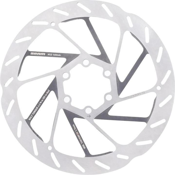 Actual product image Sram Rotor HS2 Rounded 6-bolt 160mm (160 mm)