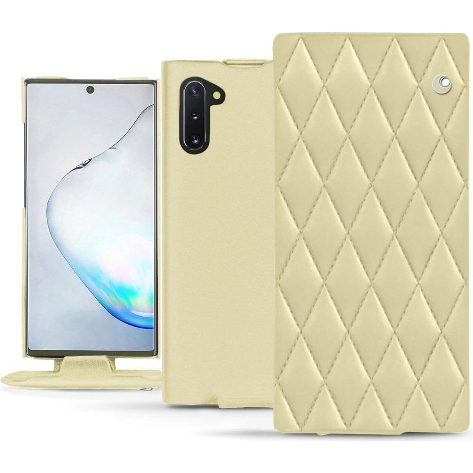 Noreve Lederschutzhülle vertikal (Samsung Galaxy Note 10), Smartphone Hülle, Beige