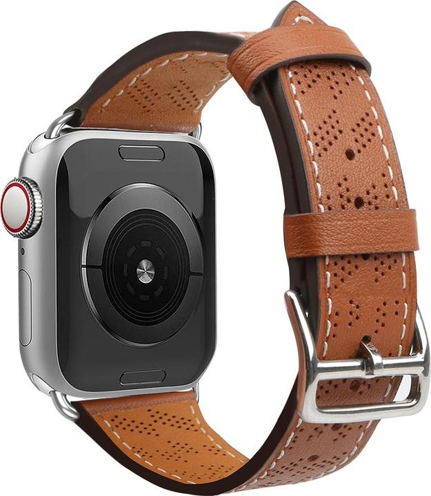 Actual product image Hurtel Strap Leather Leather Strap for Apple Watch Ultra, SE, 8, 7, 6, 5, 4, 3, 2, 1 (49, 45, 44, 42 mm) (42 mm, 44 mm, 45 mm, 49 mm, Genuine leather)