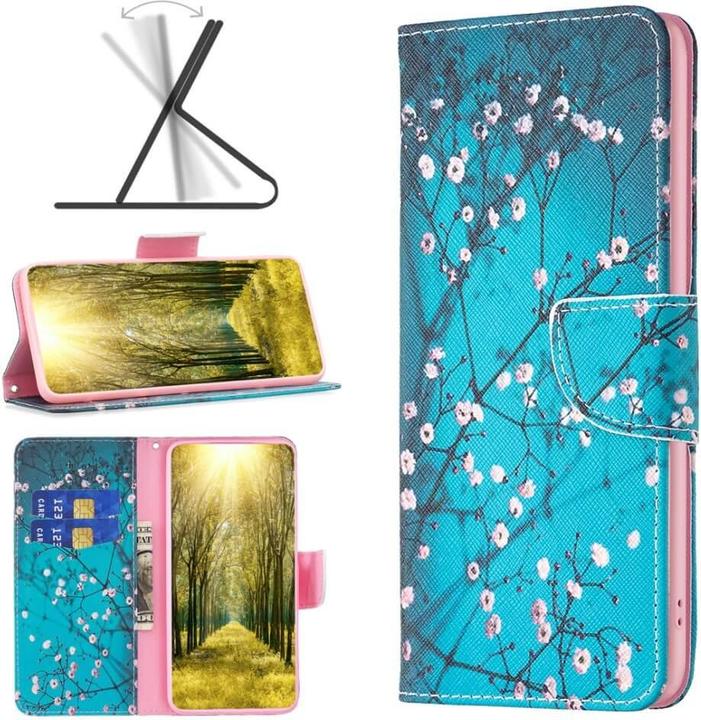 Custodia Portafoglio Con Farfalle E Rose Per Xiaomi Poco M6 Pro 4G - Pelle PU Con Slot Carte, Supporto E Chiusura Magnetica, Ricarica Wireless