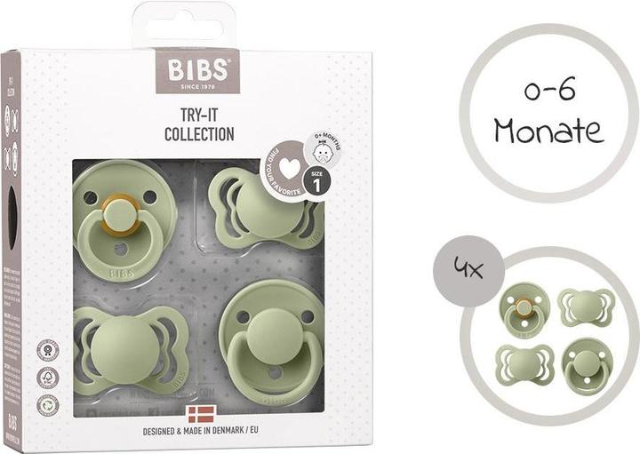 Immagine prodotto Bibs Succhietto Try-It Collection, Salvia (4 x, fino a 6 M.)