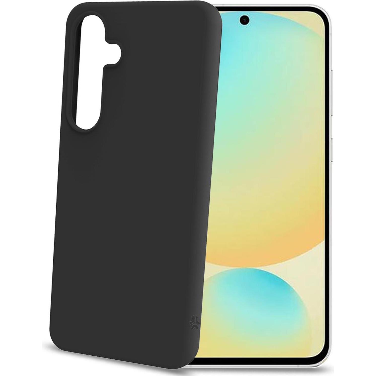 Celly Nero Coperchio In Gomma Morbida Cromo Galaxy S24 Fe (Samsung Galaxy S24 Fe), Cover Smartphone,