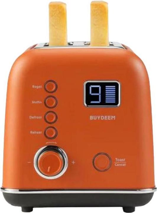 Productafbeelding Buydeem Toster 2 Slice Automatic Metalen Broodrooster, model DT730E, kleur Koi Red, EU