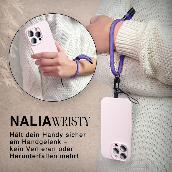 Produktbild Nalia Wristy Lanyard Handykette – Universal Trageband für Smartphones – Verstellbar, Soft & Elastisch