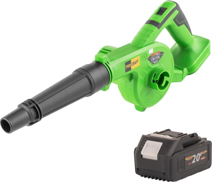 Produktbild Procraft PB22bb Akku Laubbläser 20 V + 1x Akku 4,0 Ah - ohne Ladegerät (Akkubetrieb, Laubbläser)