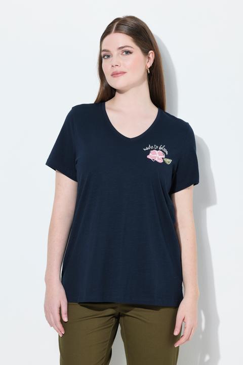 Produktbild Ulla Popken T-Shirt, Blüte, V.-Ausschnitt, Halbarm (56)
