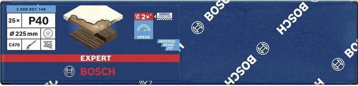 Produktbild Bosch Professional Zubehör EXPERT C470 Schleifpapier mit 19 Löchern für Trockenbauschleifer, 225 mm, G 40, 25-tlg. (40)