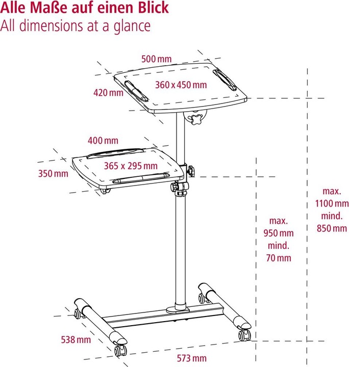 Actual product image Hama Beamer table with 2 levels (Ground)