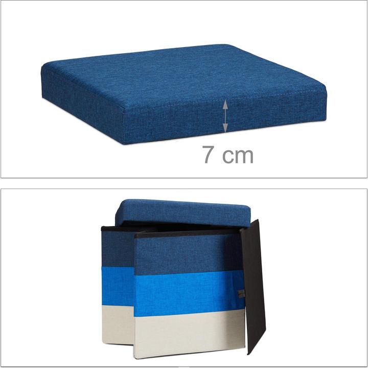 Actual product image Relaxdays Padded Striped Ottoman