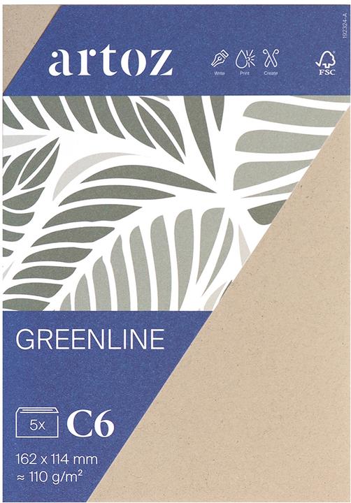 Artoz Green Line Pkg 5 Envelopes C6 desert (C6, 5x)