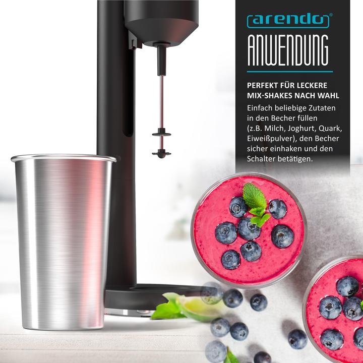 Image du produit Arendo Standmixer Elektrischer Getränkemixer 22.000 U/min, Doppelstab, 100W, für Milkshakes, Smoothies uvm. (100 W)