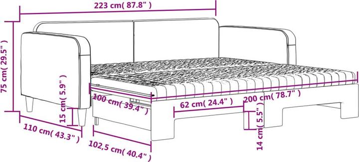 Produktbild vidaXL ausziehbares Tagesbett