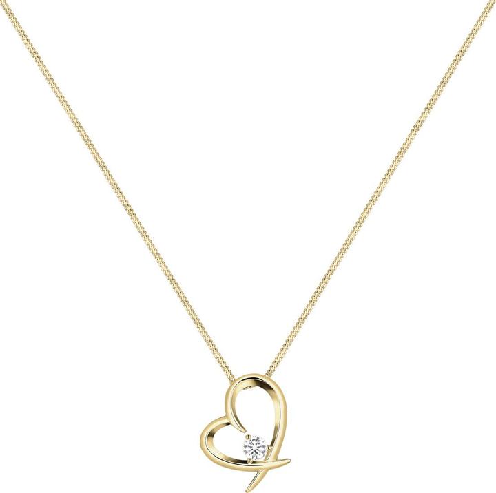 Actual product image Elli mit Herz-Anhänger und Zirkonia Kristall (Sterling Silver, 45 cm)