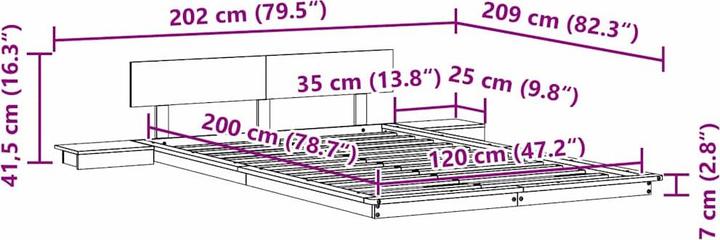 Actual product image vidaXL Bedstead (120 x 200 cm)