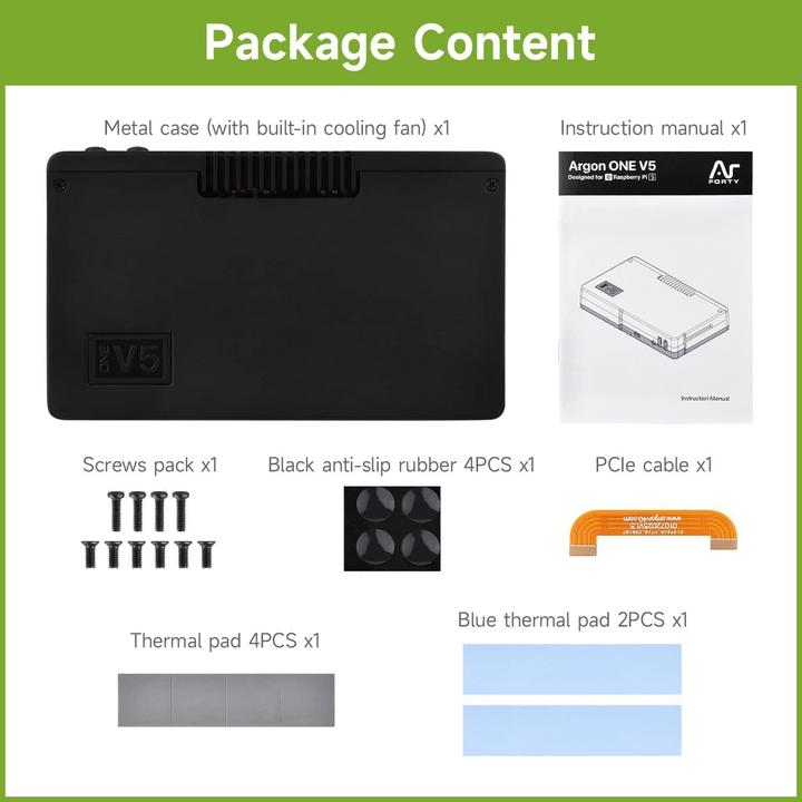 Produktbild One V5 Gehäuse für Raspberry Pi 5, ARGONV5