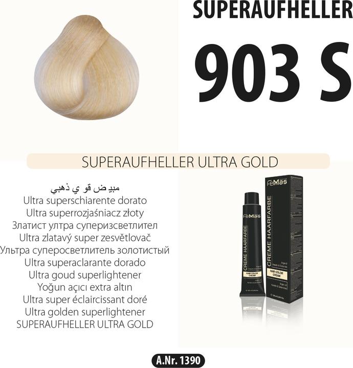 Immagine prodotto FemMas 903 S) Colore per capelli Super Brightener Ultra Gold 100ml