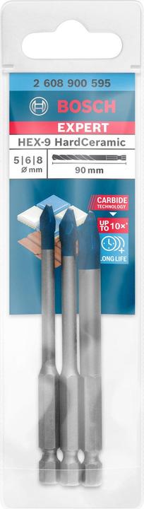 Produktbild Bosch Professional Zubehör EXPERT HardCeramic HEX-9 Bohrer-Set, 5/6/8 mm, 3-tlg. (6 mm, 5 mm, 8 mm)