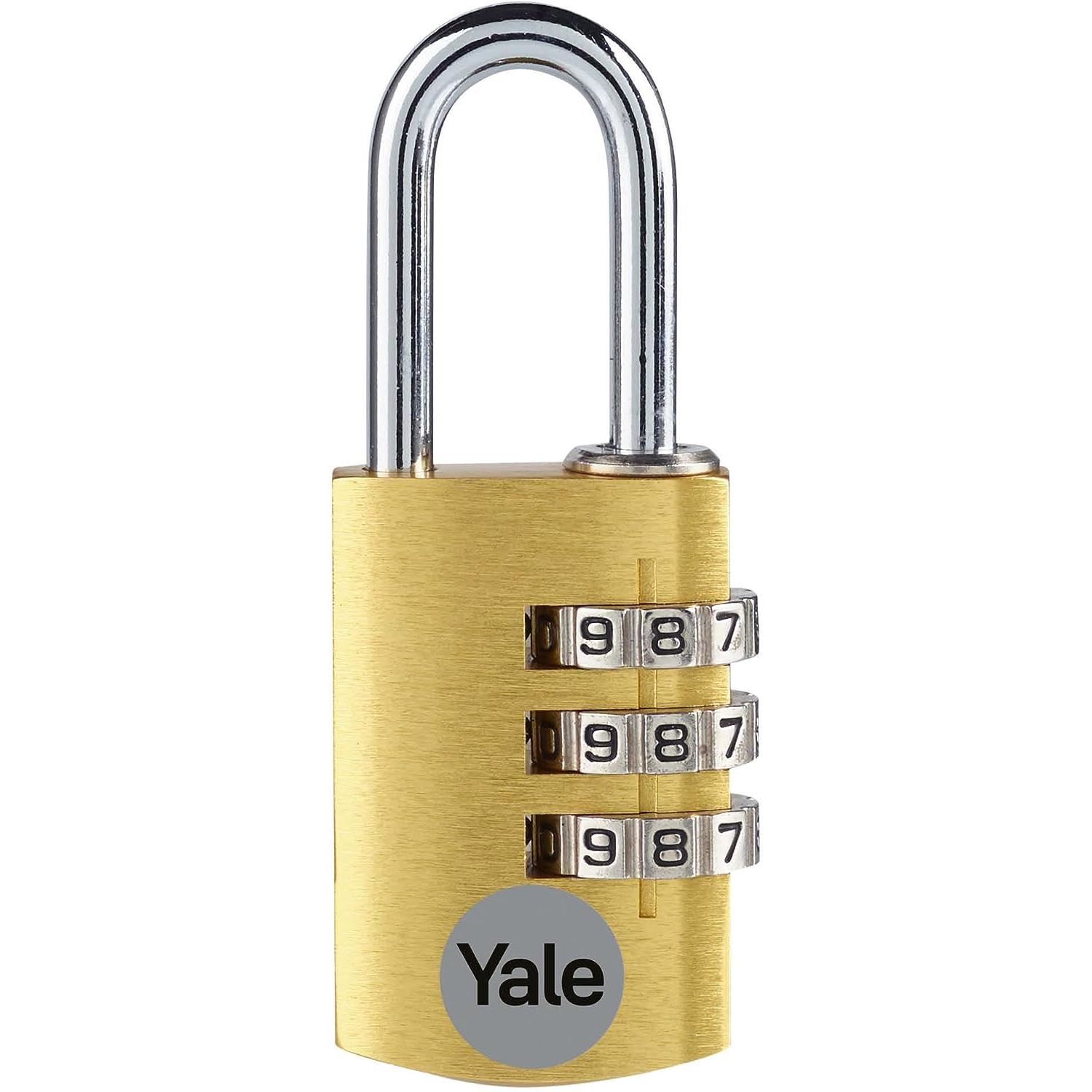 Yale, Vorhängeschloss, YE3CB/20/121/1/GO Vorhängeschloss 20 mm Gold Zahlenschloss