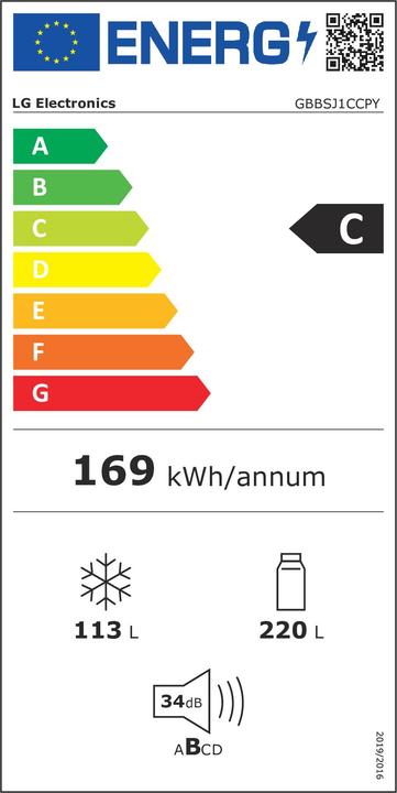 Energie-Label LG Gbbsj1ccpy (333 l)