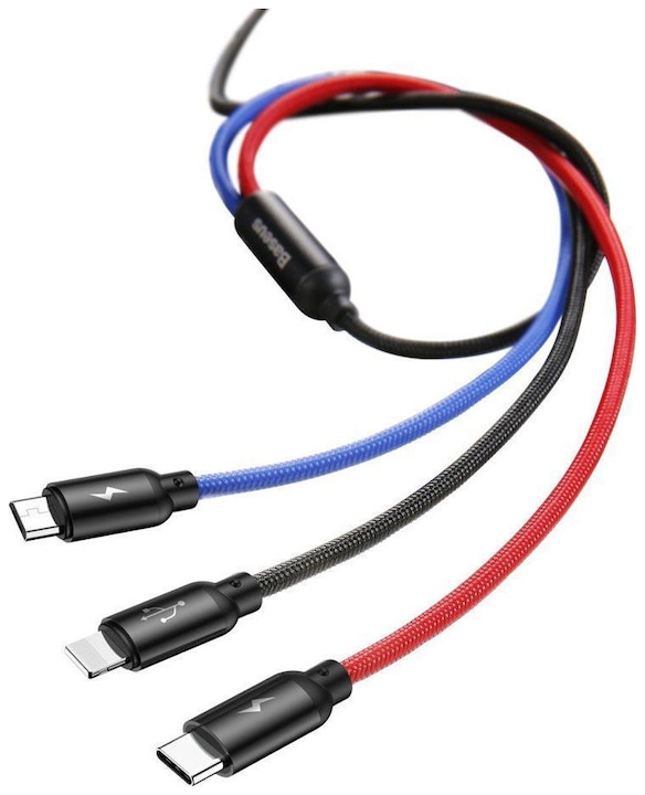 Productafbeelding Baseus Drie primaire kleuren 3-in-1 (1.20 m, USB 2.0)