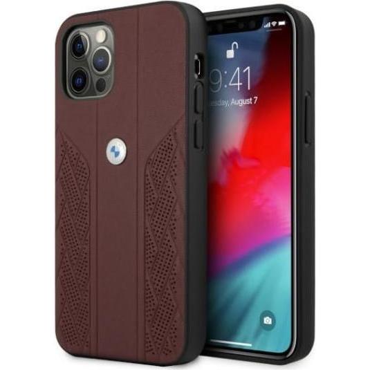 BMW Etui BMHCP12LRSPPR iPhone 12 Pro Max 6,7" czerwony/red hardcase Leather Curve Perforate (Apple iPhone 12 Pro Max), S...