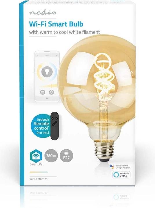 Produktbild Nedis WIFILRT10G125 Smartlife LED Filament Lampe WLAN E27 360 lm 4.9 W Warm to Cool White 1800 - 650 (E27, 360 lm, 1x)