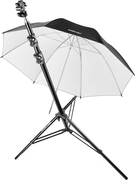 Produktbild Walimex pro pro Blitzhalterset +Stativ + Schirm (Schirm, 109 cm)