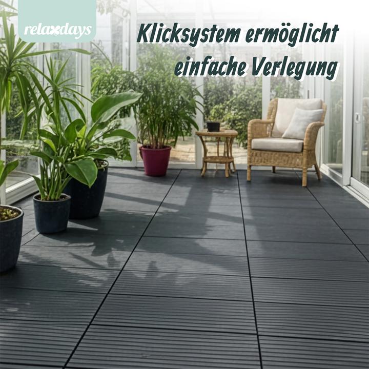 Actual product image Relaxdays WPC tiles (6x, 60 x 30 cm)