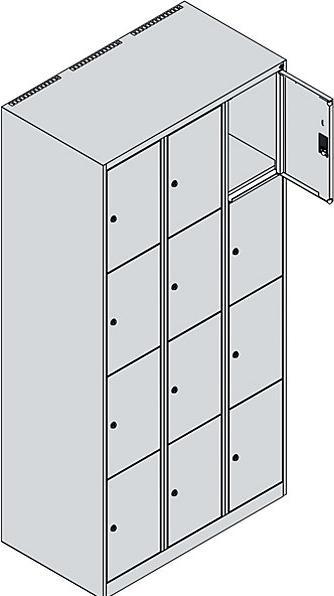 Actual product image C+P CP Classic Plus locker cabinet gentian blue, light grey 080000-304 S10003, 12 lockers 90.0 x (90 x 50 x 185 cm)