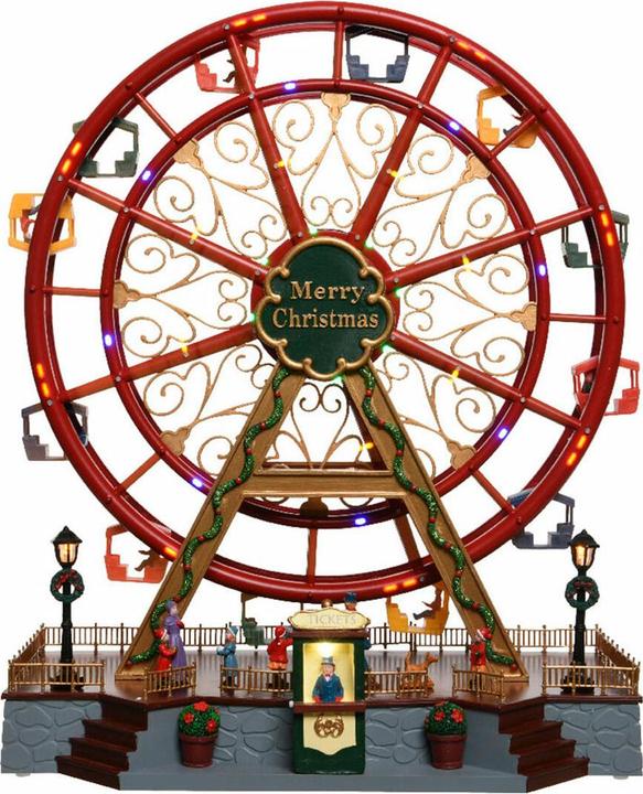 Lumineo Deko-Figur Licht Bewegungsmelder Wasserrad Weihnachten 37 x 21 x 45 cm